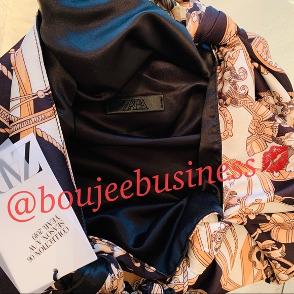 ZARA Chain Print Scarf Bucket Bag - Picture 8 of 8